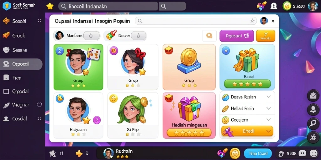 Screenshot menunjukkan interaksi sosial antar pemain di dalam guild.