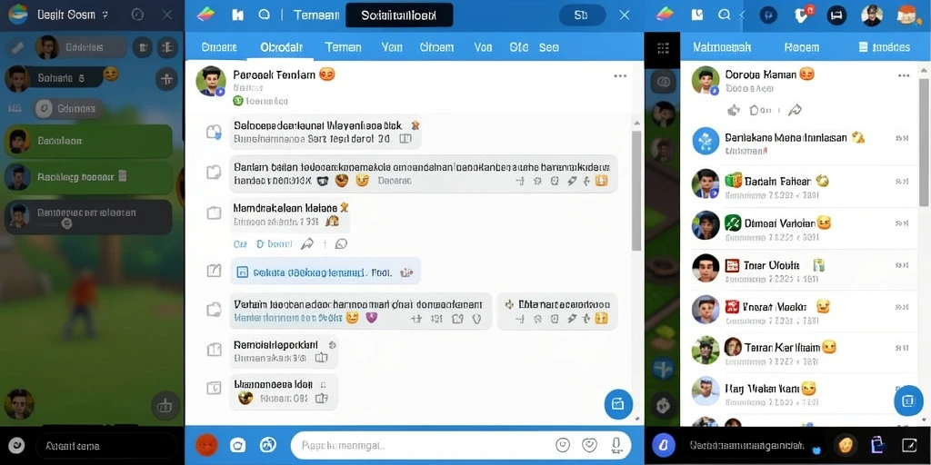 Fitur sosial untuk bermain dan berinteraksi dengan teman.